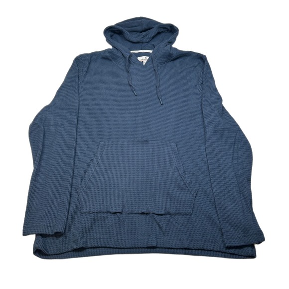 Rainforest Waffle Knit Pullover Hoodie Mens 2XL Blue Long Sleeve Sweatshirt - Picture 1 of 9